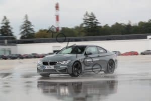 BMW Performance Driving Center car on the skid pad