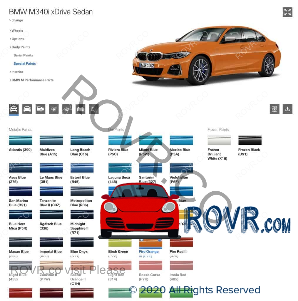 BMW Individual Visualizer Paint Color selection