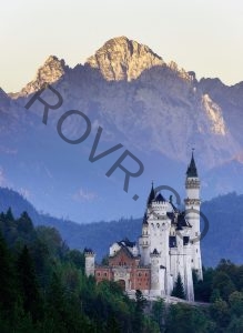Beautiful morning view of the Neuschwanstein castle, with highlighting mountains after sunrise, Bavarian Alps, Bavaria, Germany. Source: Envato Elements - Used with Permission